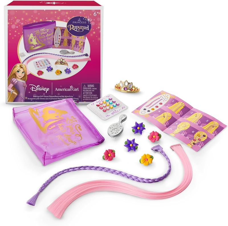 American Girl, Disney, Rapunzel, 18-inch Doll Hair Accessories, 12 Pieces, Includes Storage Pouch, Ages 6+