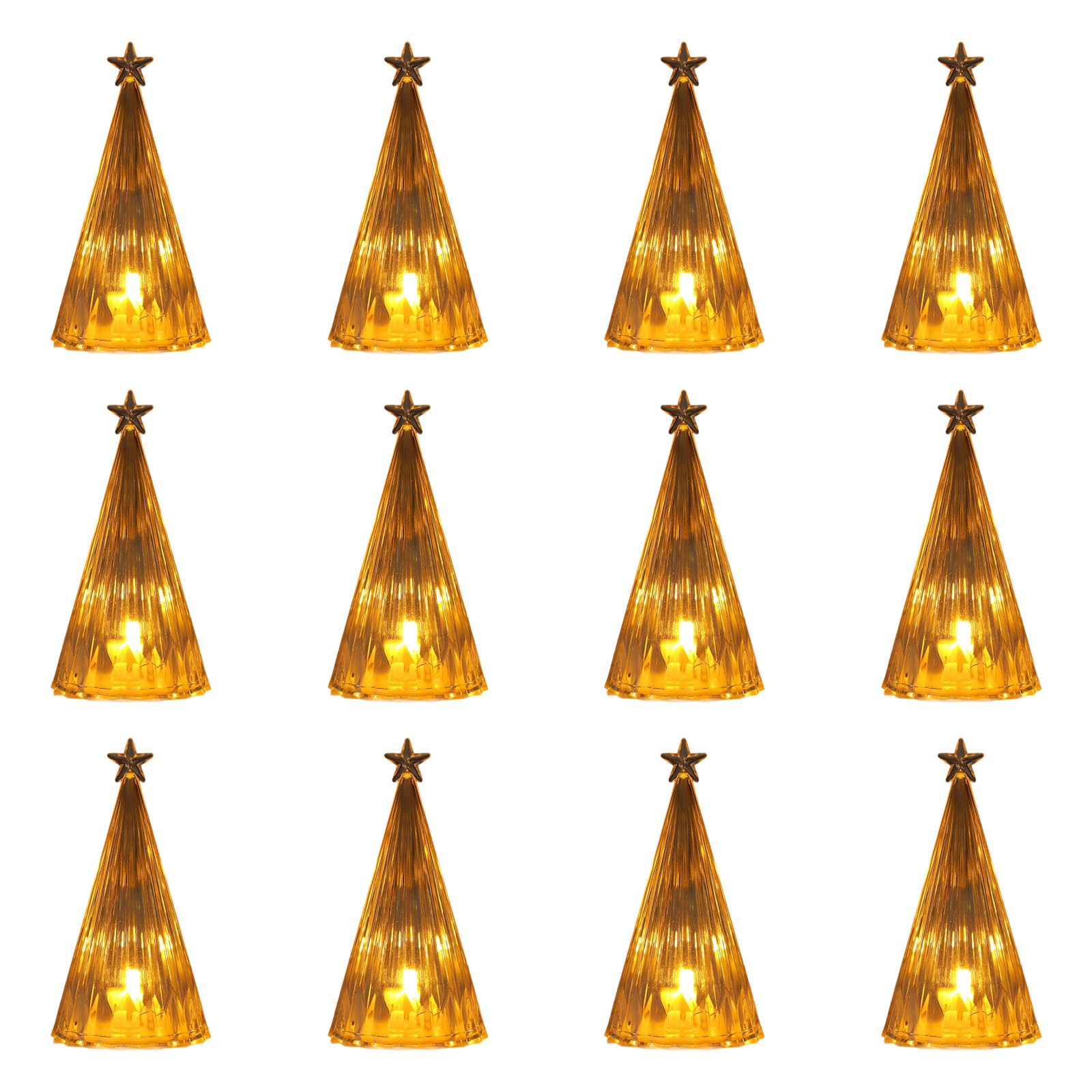 carotoe 12 Pcs Christmas Tree Tabletop Small Tree with Lights Ornaments Party Supplies for Home Holiday Decoration Chrismas Decoration with Lights