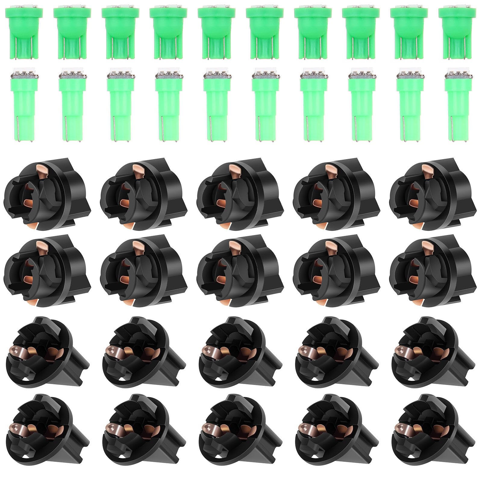 LBRST 10 x T5 74 73 2721 Twist Lock Socket 10 x T5 1-5050-SMD Green 74 73 2721 Instrument Lights 10 x T10 6-3020-SMD Green 168 Instrument Lights 10 x T10 168 Twist Lock Socket