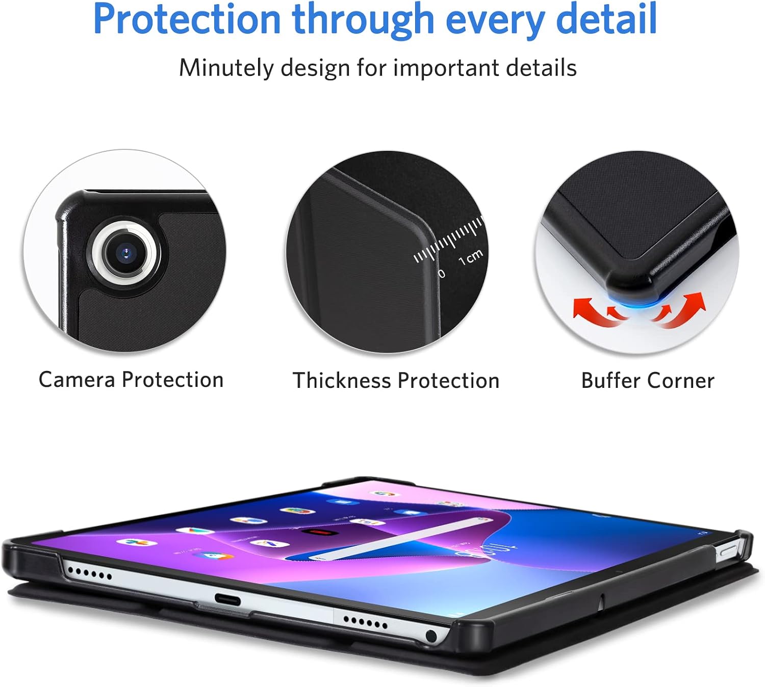 CoBak Lenovo Tab M10 Plus Case 10.6 Inch 2022 3rd Gen, Slim Stand Hard Back Shell Protective Smart Cover Case for Lenovo Tab M10 Plus 10.6" 2022 Release