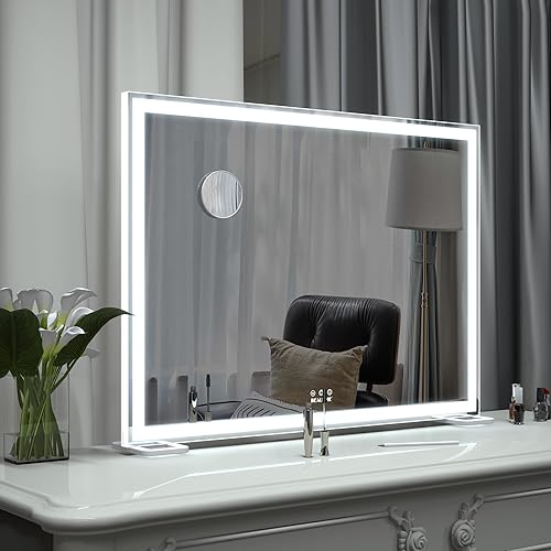 Miniatura 2 de BEAUTME Espejo de tocador con luces para mesa, espejo de maquillaje iluminado Hollywood para vestidor y dormitorio, espejo de escritorio grande