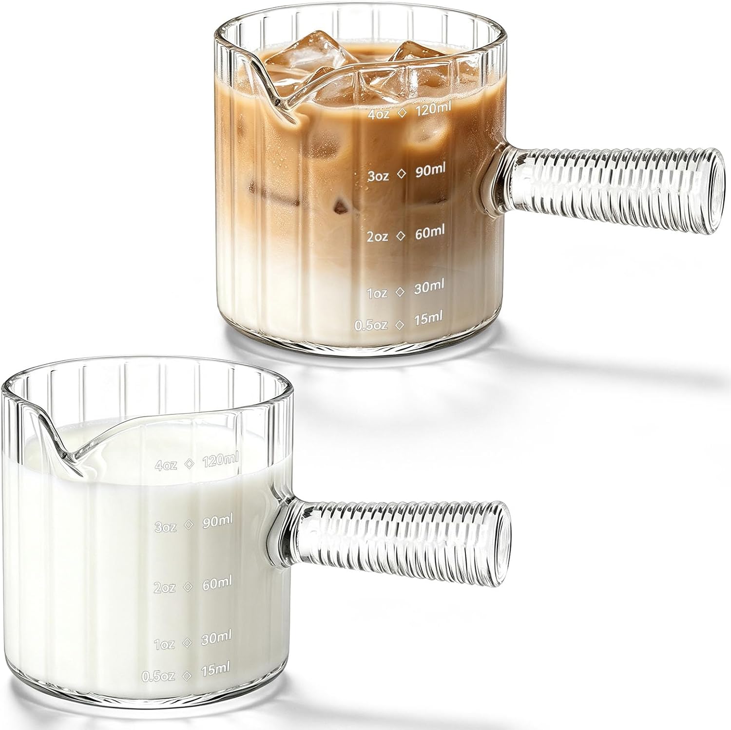2Pcs Espresso Cups 4oz, V-Spout Espresso Shot Cups, Coffee Accessories/Gift