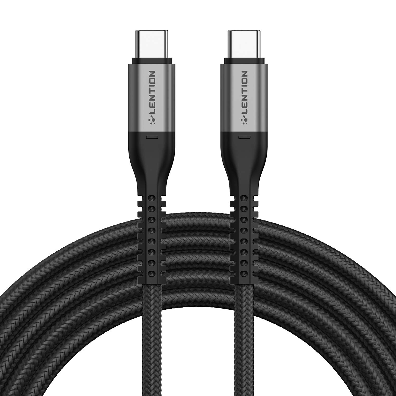 USB C to USB C Cable 78Inches 60W, LENTION Type C 20V/3A Fast Charging Braided Cord Compatible with 2019/2018/2017 MacBook Pro, 2019/2018 iPad Pro & Mac Air, Samsung Galaxy Note 9 S10 S9 - Space Grey