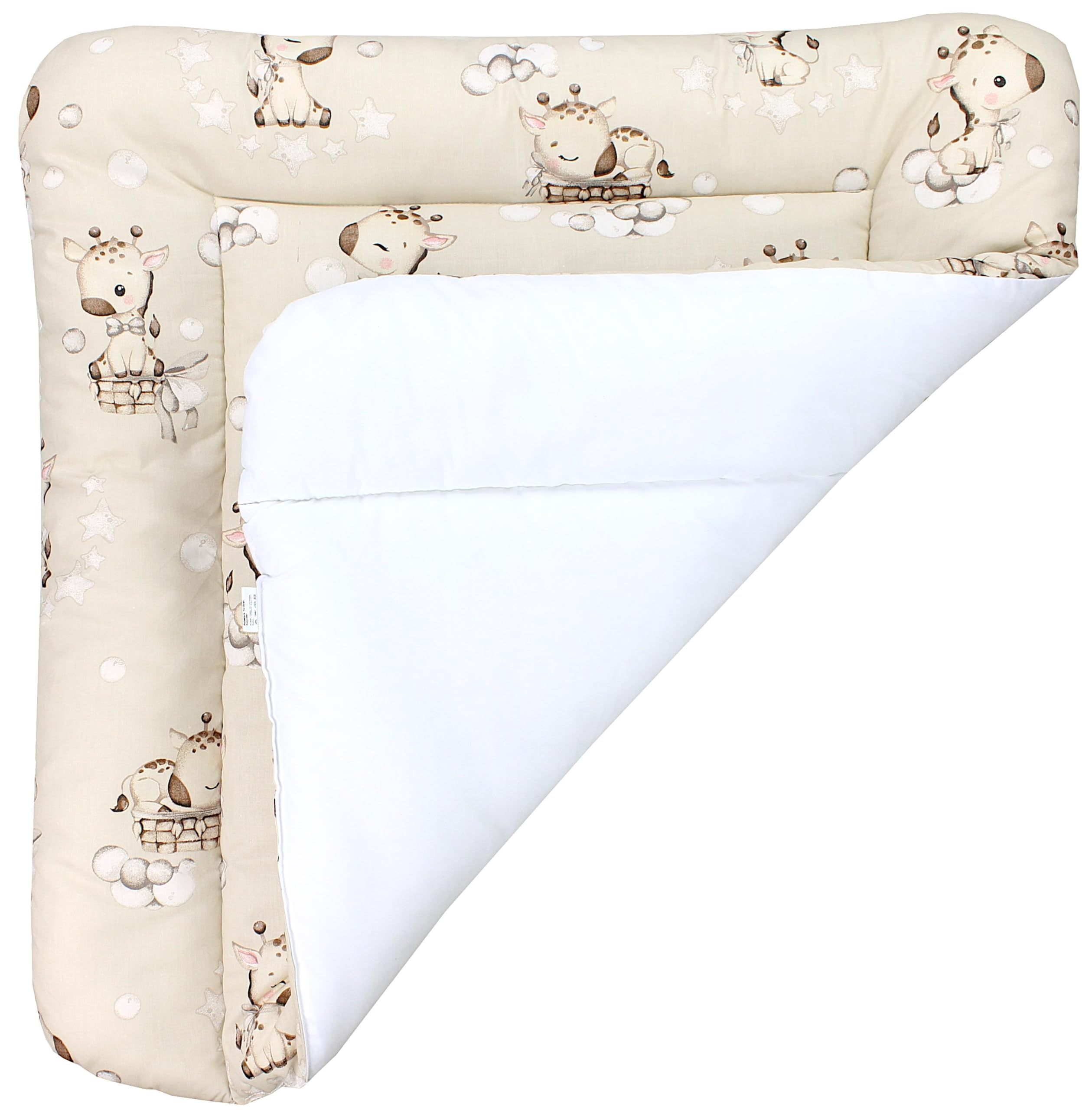 TupTam Materassino per Fasciatoio il cambio Pannolino Bebè, Giraffa/Beige, 70 x 50 cm