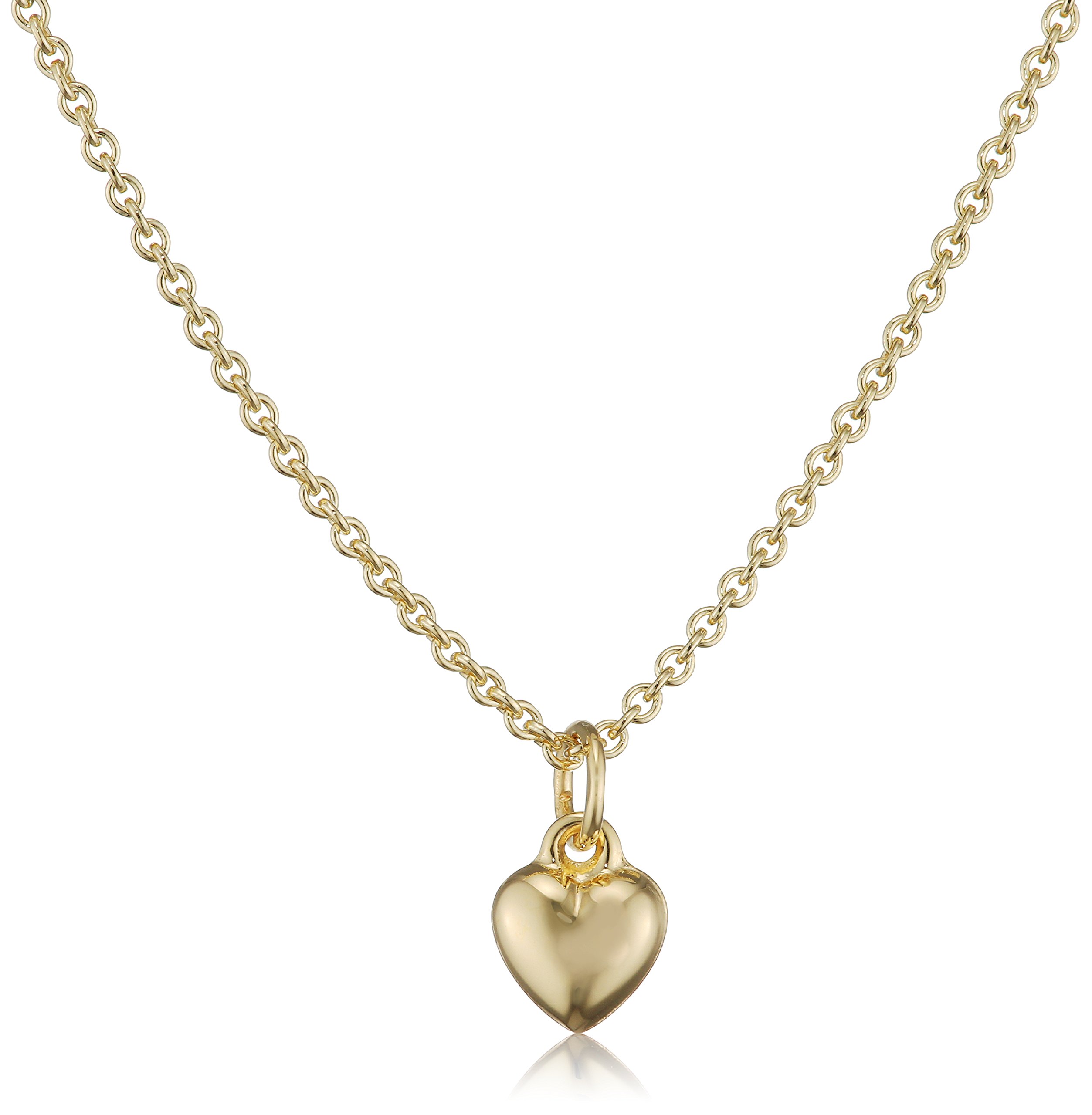 Taufkette/Babykette Kleiner Herzanhänger aus 333er Gelbgold inkl. einer vergoldeten Silberkette 36/38 cm AMZ0473