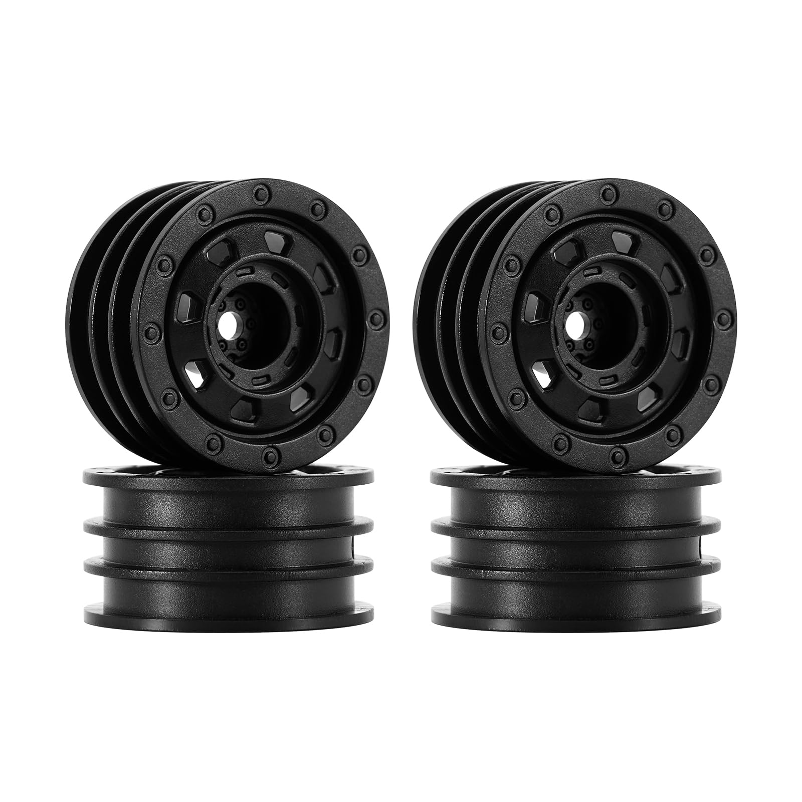 INJORA 4 Ruedas 1.3″ Sin Beadlock Para SCX24 Y TRX4M – De Plástico, 34x17.5 Mm, Ligeras Y Económicas