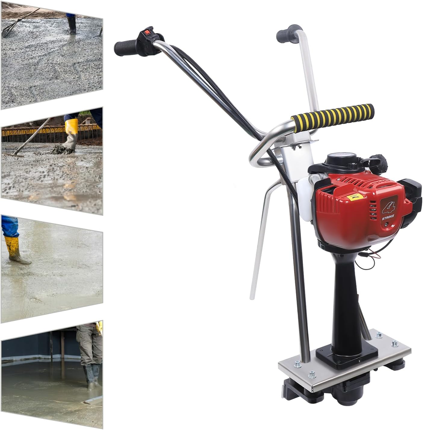 900w Concrete Vibrating Machine 35.8cc 4 Stroke Concrete Vibrating Tool Concrete Vibrating Vibrator Power Concrete Vibrators Wet Screed Aluminum Wet Cement Screed without Ruler