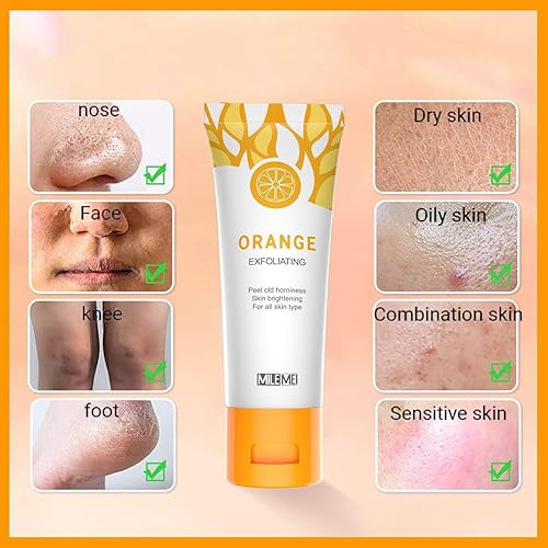 Miniatura 4 de 2 unidades de gel blanqueador exfoliante naranja, exfoliante facial de gel blanqueador de naranja natural, exfoliante facial hidratante de limpieza