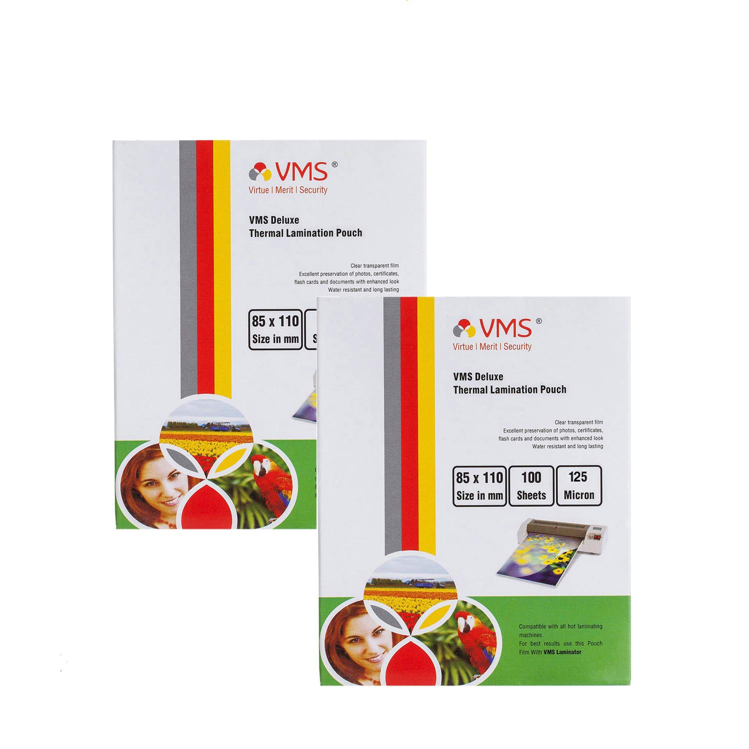 Buy VMS Deluxe Thermal Lamination Pouch 85x110mm 125 Micron Set of 2 (200 Laminating Sheets