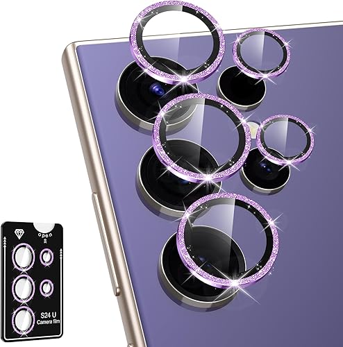 Miniatura 62 de Protector de lente de cámara para Samsung Galaxy S25 FE, cubierta individual de lente de vidrio templado con anillo de metal, [fuerte adsorción]