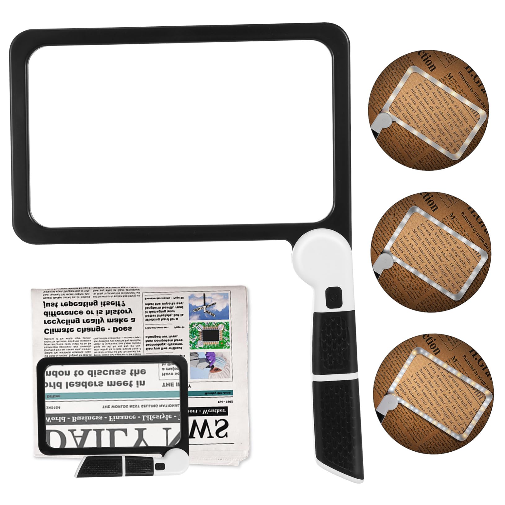 Loupe de lecture pliante jojofuny avec éclairage LED et lentille acrylique pour observation