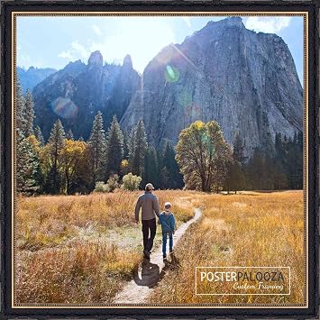 Poster Palooza 3x3 Inch Ornate Complete Wood Square Picture Frame with UV Acrylic Plexiglass, Foam Board Backing & Hardware Included - 3x3 Inch Frame