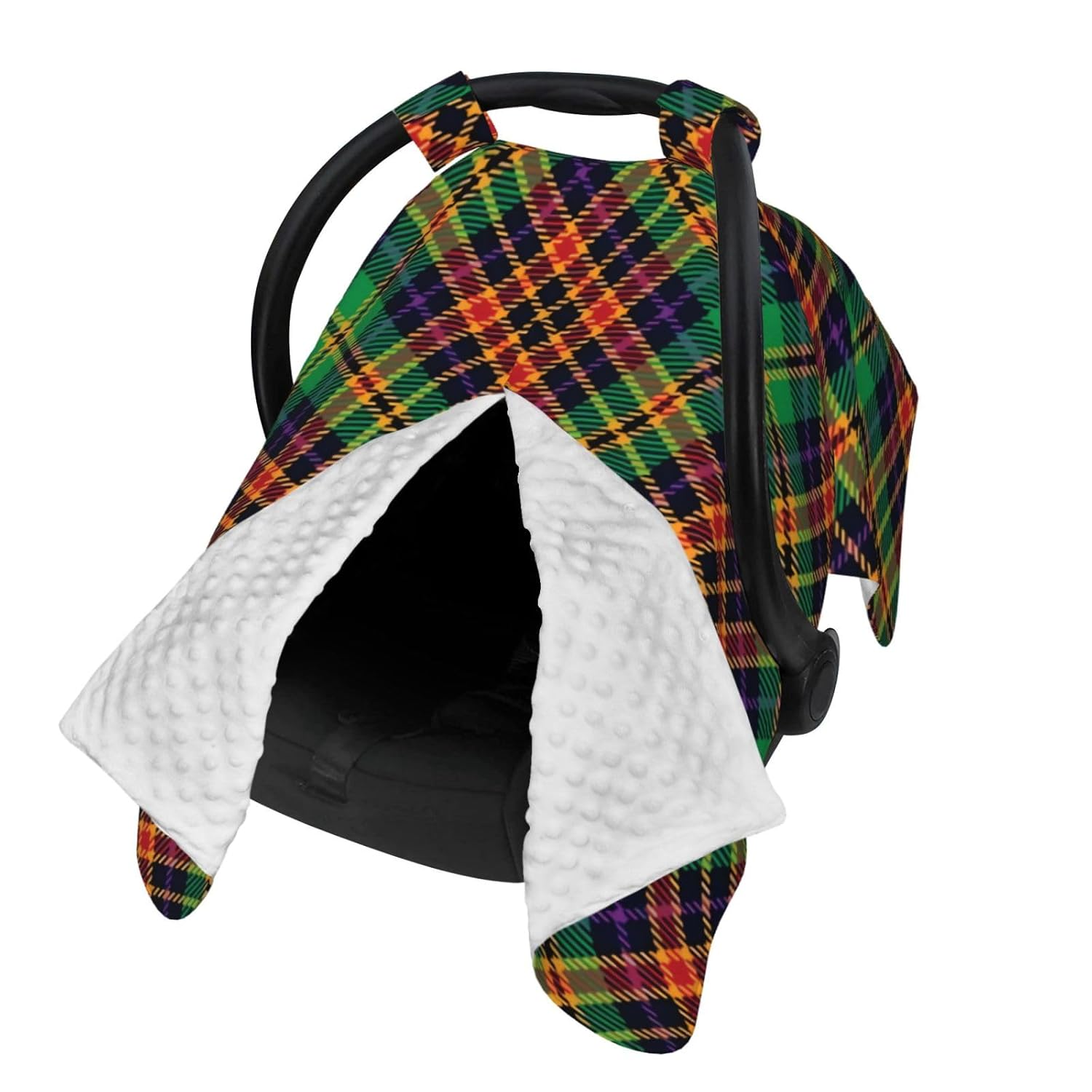 Tartan Baby Car Seat Cover & Breastfeeding Nursing Cover - Breathable Stretch Fabric Multi-Use Nursing Cover for Breastfeeding
