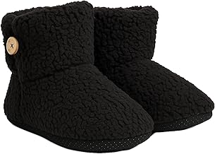 Leedya Women's Winter Bootie Slippers, Made in Italy – Soft and Warm Thermal Booties – Sherpa Fleece, Non-Slip Sole and Wraparound Design – Ultra Comfort Winter Slippers