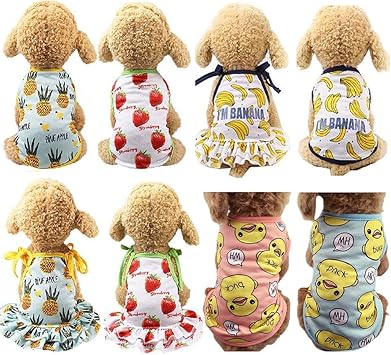Amazon 可愛い オシャレ犬服 ペット服 犬服 犬猫洋服 ドッグウェア 果物 犬ｔシャツ 春夏服 涼やか パジャマ ベスト 人気 ファッション 小中型犬服 猫服 脱毛保護 日焼き防ぐ お出かけ 散歩 ペット用品 お散歩お出かけウェア バナナ 犬ｔシャツ M Supermoom