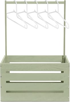Suzile Baby Shower Crate Wooden Closet Baby Basket Gift,Light Green | Baby Clothing Rack with Handle, Gender Reveal Storage Box for Boy Girl Newborn New Parent
