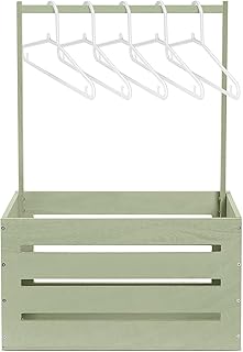 Suzile Wooden Baby Shower Crate Closet Wood Basket for Gifts with Handle Boy Girl Clothes Gender Reveal Storage Box for Newborn New Parent(Light Green)