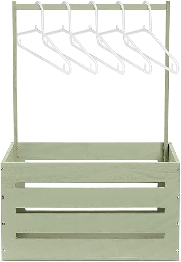 Suzile Baby Shower Crate Wooden Closet Baby Basket Gift,Light Green | Baby Clothing Rack with Handle, Gender Reveal Storage Box for Boy Girl Newborn New Parent