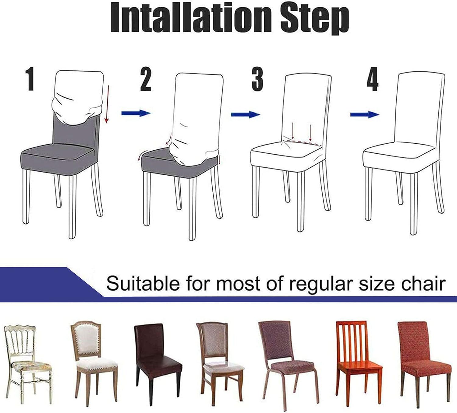 Dining Chair Covers, Velvet Chair Slipcover Stretch Chair Protector Chair Covers for Dining Room Chair Seat Covers Machine Washable for Living Room Bedroom-Dark Grey-Set of 2