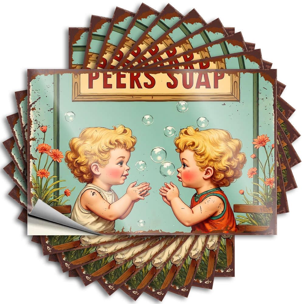 Decal Teacher for Adult Two Children Playing with Bubbles. - Peel and Stick Wall Decor Custom Name Clear Print | Cup Stickers Tumblers Waterproof(8X12CM-5Pcs)