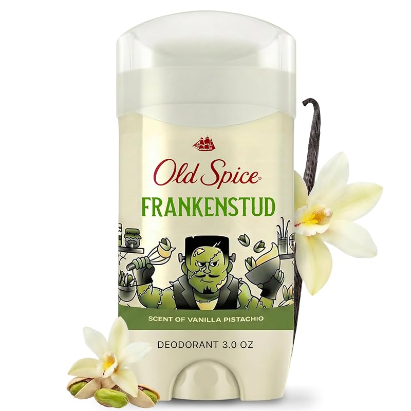 Desodorante sem alumínio Old Spice Fallidudes Frankenstud com fragrância de baunilha e pistache, 85 g