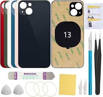 Rear Back Cover Screen Glass Replacement Compatible with iPhone 13 6.1-Inches All Carriers Midnight