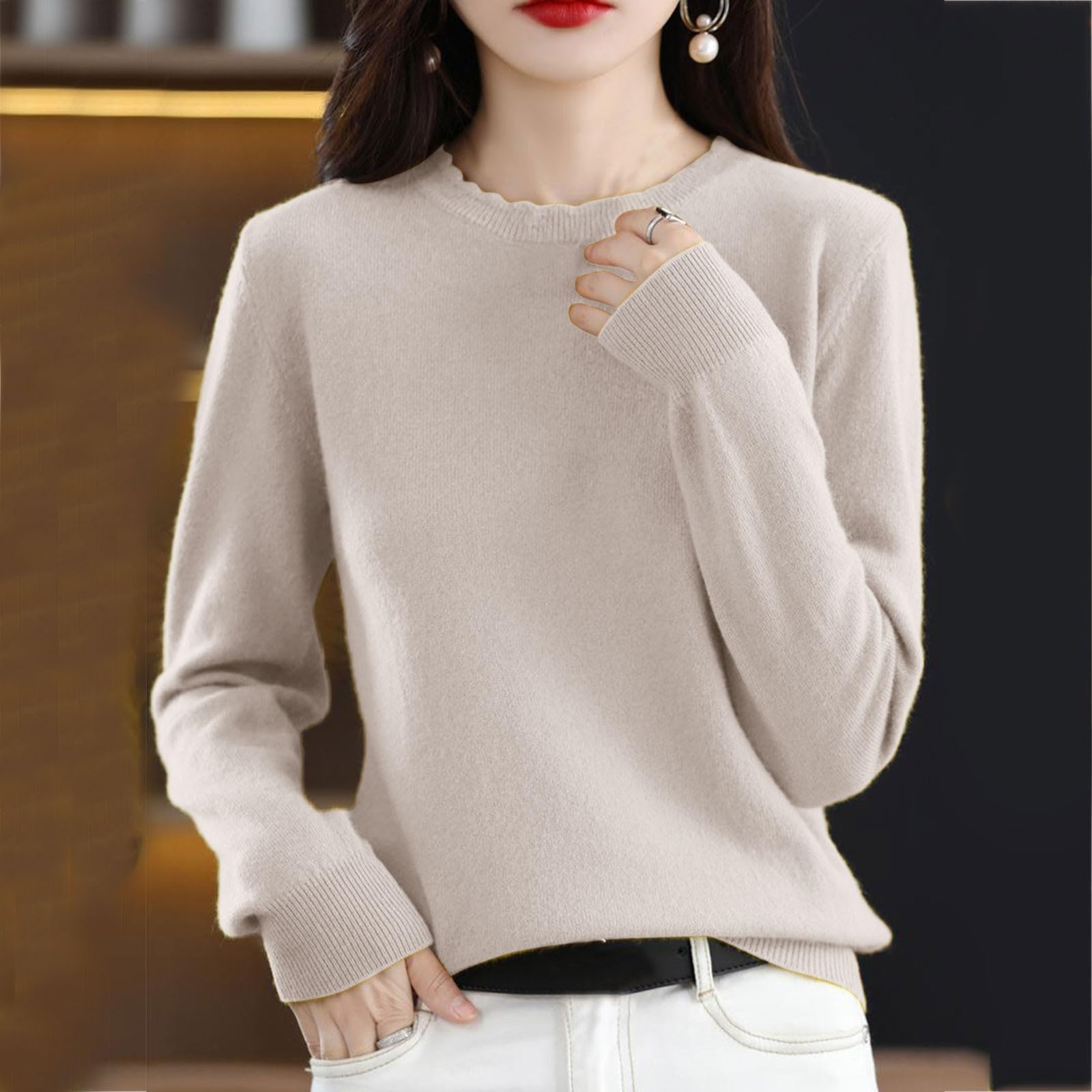 Camiseta térmica Interior Femenina Manga Larga Cuello para Invierno Abrigada