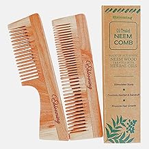 Neem Wooden Comb- Infused with Nourishing Neem Oil for Ultimate Detangling, Frizz Control, Enhanced Shine, and Healthy Hair-Perfectly Designed for All Hair Types! (Fine Tooth and Dual Tooth)
