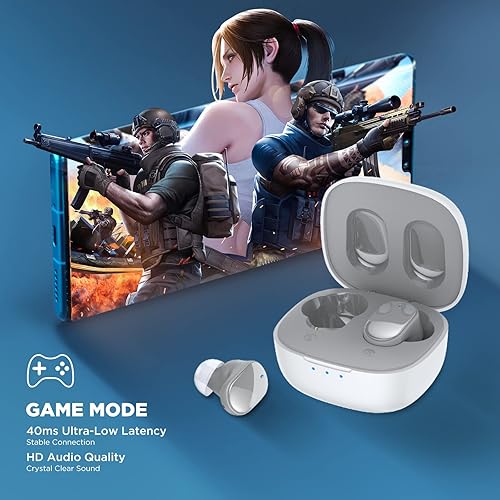 Miniatura 2 de Nuevos auriculares inalámbricos HTC True 7 Bluetooth 5.3, auriculares intraurales con cancelación de ruido para juegos, ejercicio, 40 ms de latencia