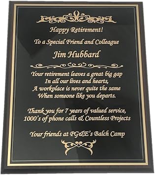 Wooden Plaque, Retirement, achievement award, sports, Customized, Engraving included