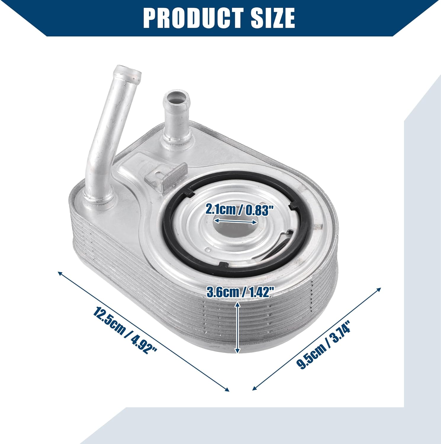 26410-2B740 Engine Oil Cooler for Hyundai Elantra 2017-2020 1.6L L4-Gas/Oil Cooler Assembly/Durable / 1 Pcs Silver Tone