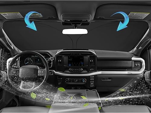 Miniatura 2 de SKTU Parasol para parabrisas delantero 2021 2022 2023 F150 para Ford F-150 2021 2022 2023, visera solar para bloquear los rayos UV y protección