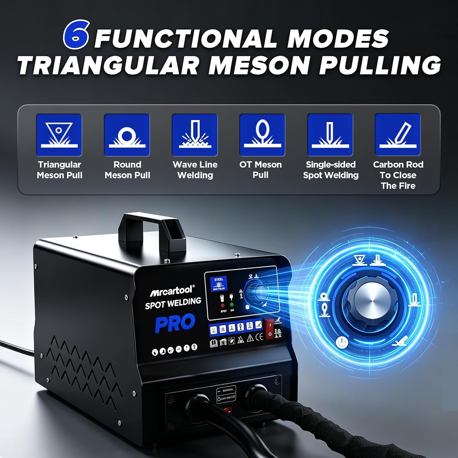 MR CARTOOL Stud Welder Dent Repair Kit 3.5KW Dent Puller Spot Welder with 6 Welding Modes, 95℃ Overheat Protection, Manual/Auto 4200A Body Repair Dent Remover Tools for Car Motorcycle Truck(PRO)