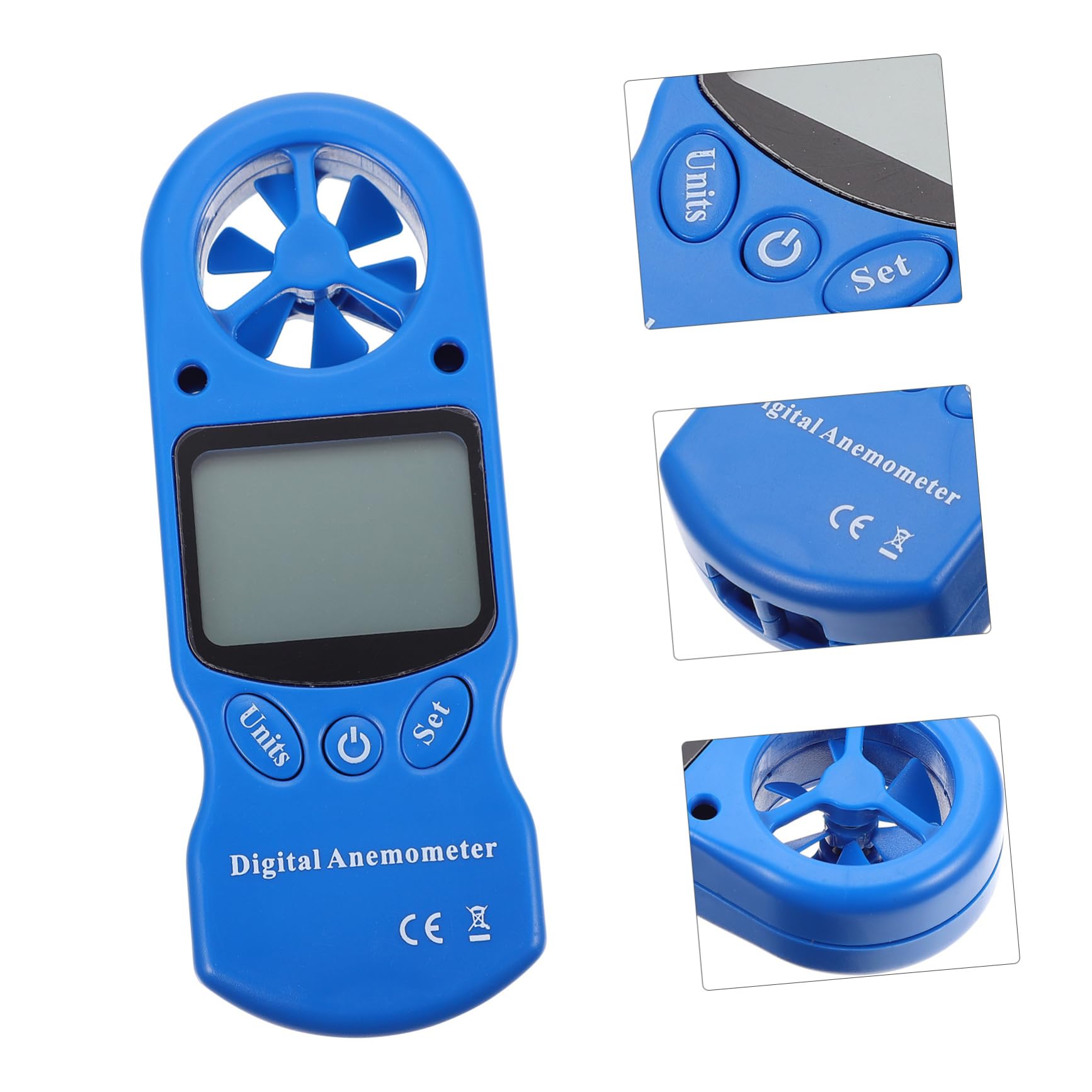 Mini Anemometro Portatile Digitale 1 Pezzo in Plastica | Misura Velocità del Vento, Temperatura e Umidità, Schermo Lcd con Retroilluminazione, Borsa Inclusa