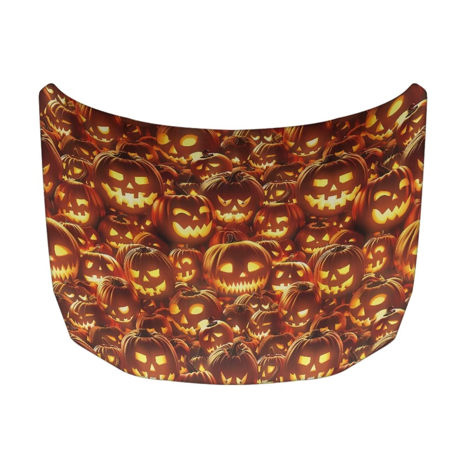 Car Hood Cover Jack O Lantern Print Car Hood Protector Waterproof Universal Automotive Exterior Accessories Halloween Decorations for Compact Vehicles Sedans Trucks SUVs Pickup (59×39 Inch)