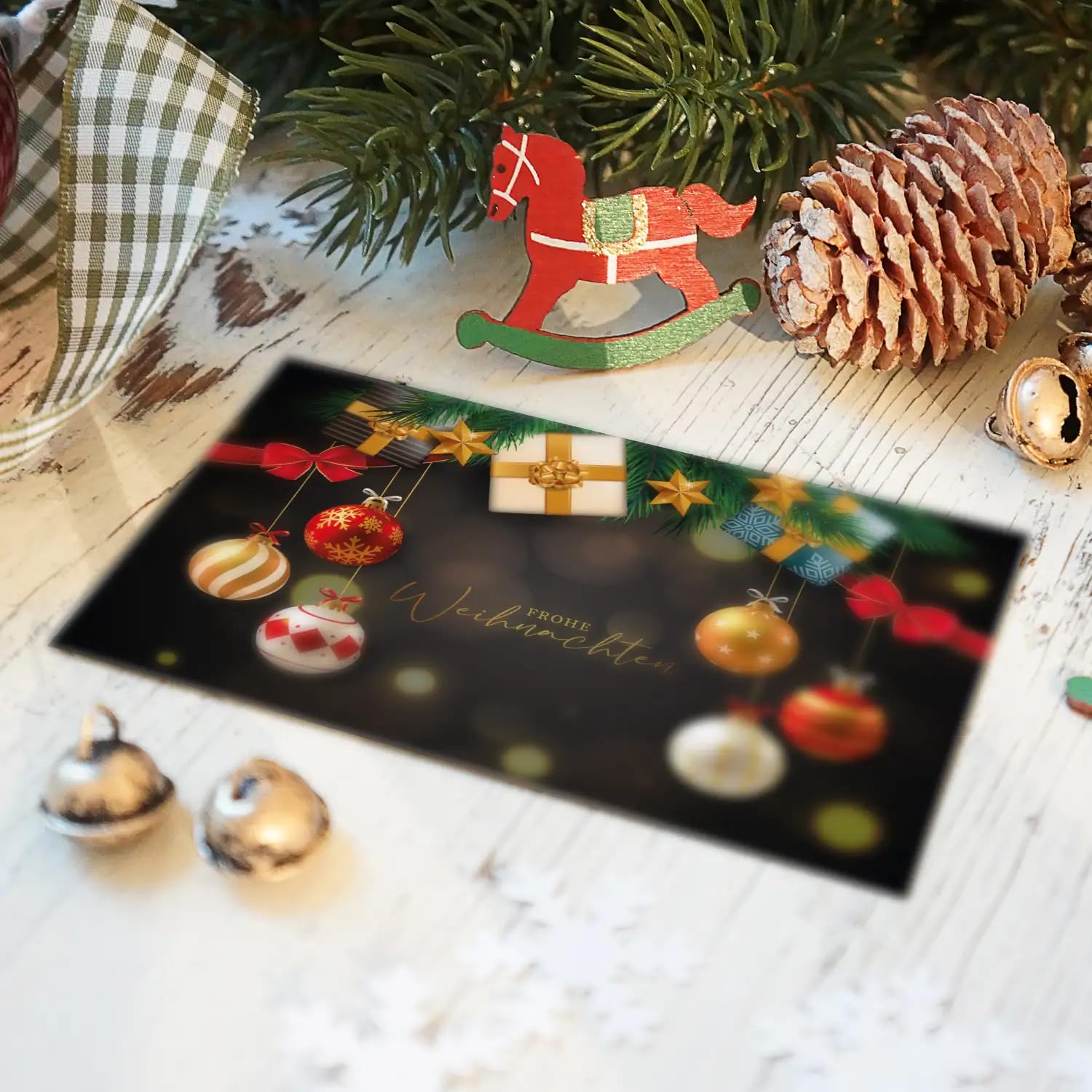 Lot de 30 cartes de Noël uniques de qualité supérieure - 12 x 18 cm - Avec enveloppe - Pliables - Pour entreprises et entreprises - Merry Christmas - Pour Noël