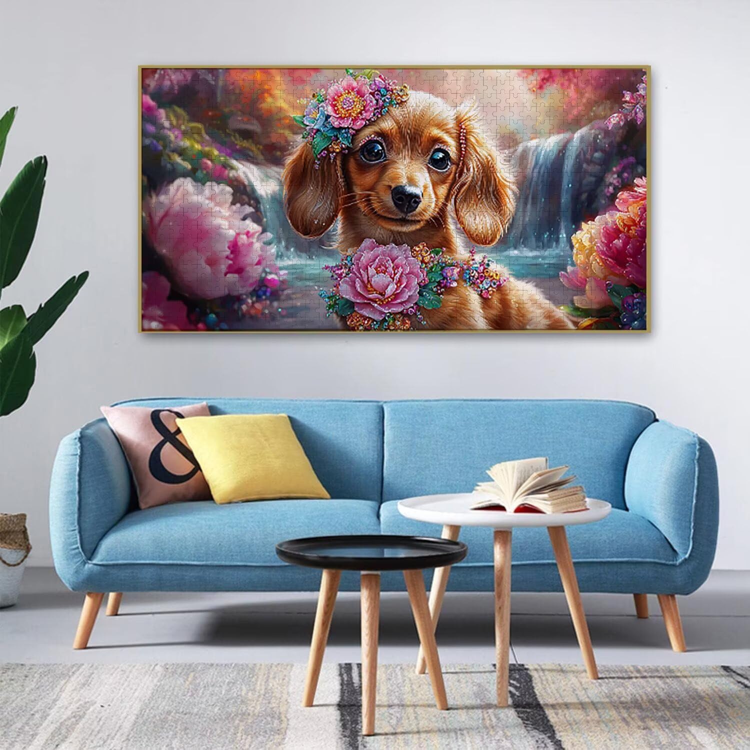 Puzzle dla dorosłych 1100 krajobrazowy kwiat psa, 1100 elementów, puzzle dla dorosłych, gra edukacyjna, 87 x 42 cm, odpowiednie do dekompresji i dekoracji ścian, prezenty puzzle, g-223