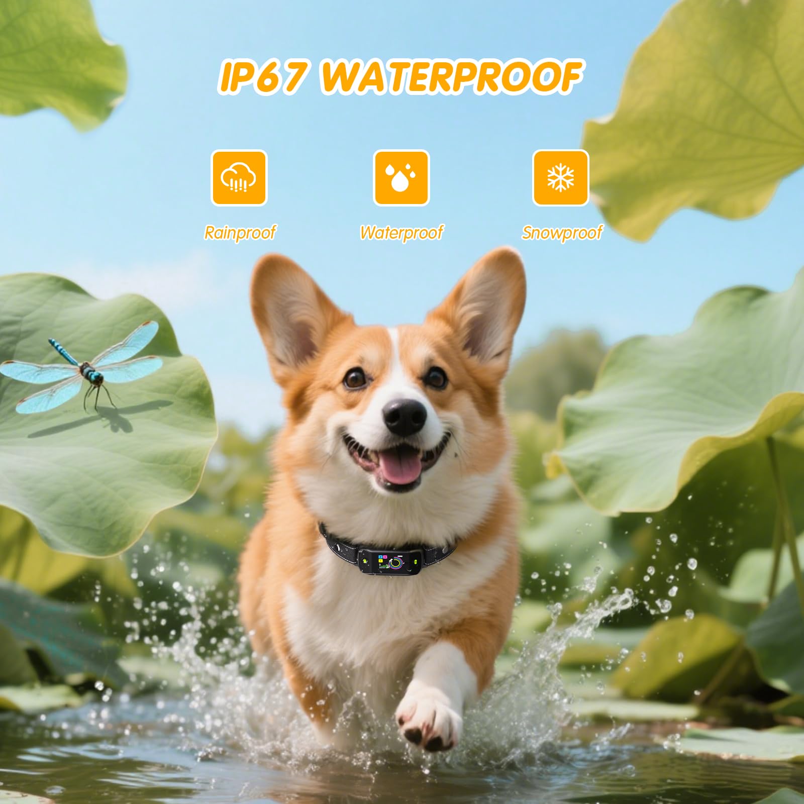 Collar Antiladridos para Perros, Modo de Sonido/Vibración/Vibración Fuerte, 1-5 Niveles de Sensibilidad, Resistencia al Agua IP67, Collar Antiladridos para Perros Pequeños, Medianos y Grandes
