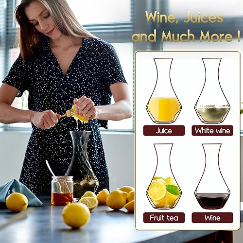 Miniatura 8 de NUTRIUPS Decantador de vino de caracol con tapón soplado a mano Decantador de aireación de vino Decantador de jarra de vino