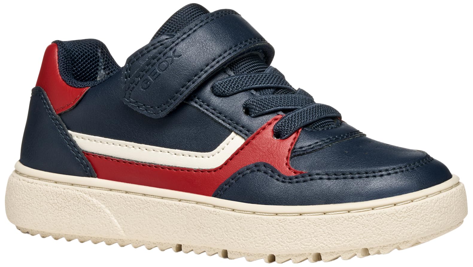 Geox J THELEVEN BOY Sneaker, Navy/RED, 4 UK