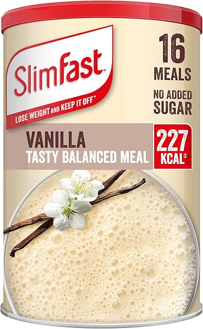 SlimFast Balanced Meal Shake, Healthy Shake for Balanced Diet Plan with Vitamins and Minerals, High in Fibre, Meal Replacement, Vanilla Flavour, 16 Servings, 584 g