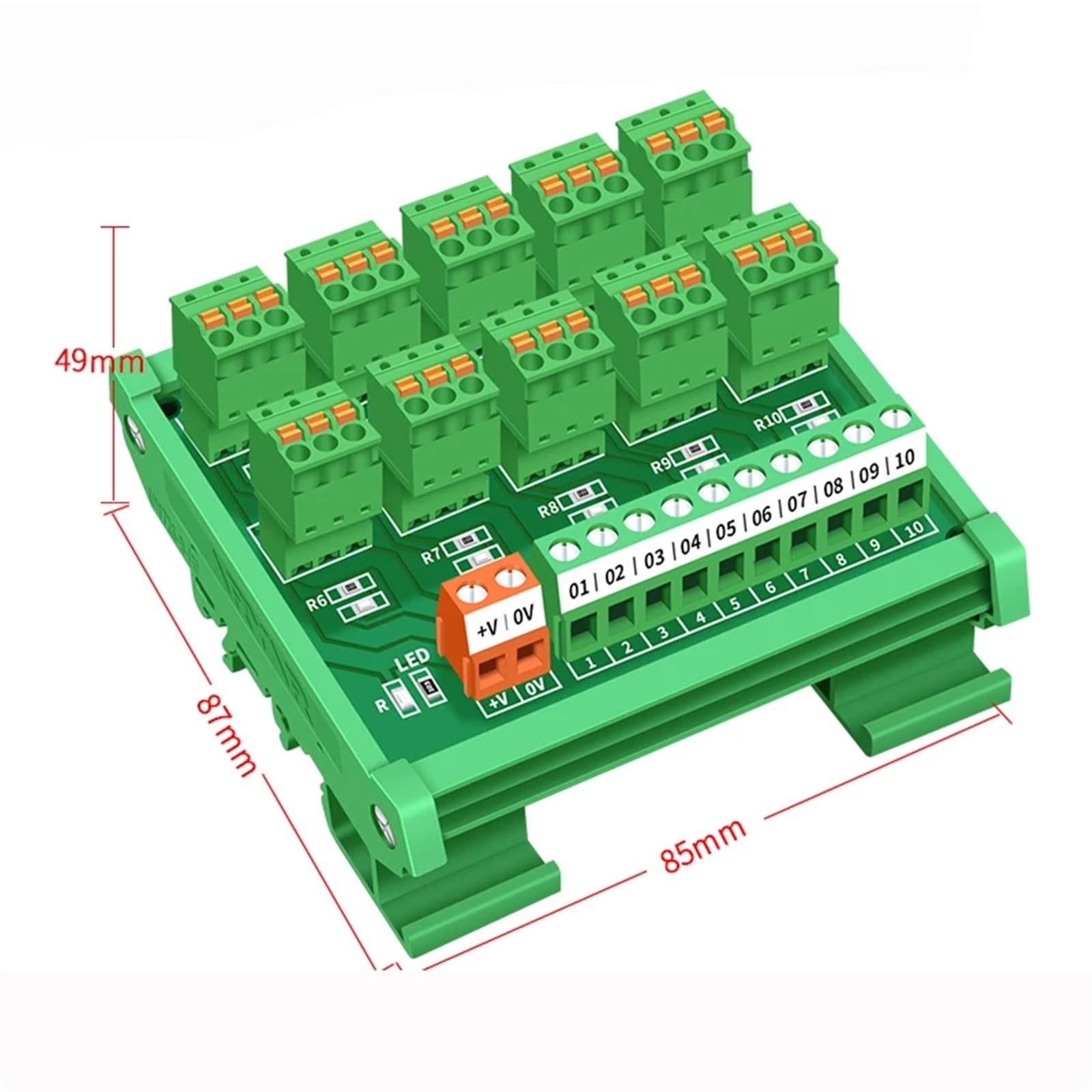 1 sztuk montaż na szynie DIN 5V-24V czujnik okablowania terminal terminal fotoelektryczny przełącznik zbliżeniowy sprężyna 8 bitów 2 przewody 3 przewody (HL-SEN-10, terminal sprężynowy, sygnał