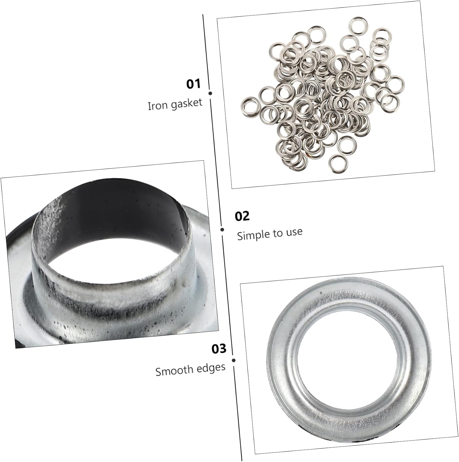 Anneome 200 Pcs Metal Grommets Kit for Crafts Eyelets Button Set Punching Tools for Sewing Bag and Clothing Decorations