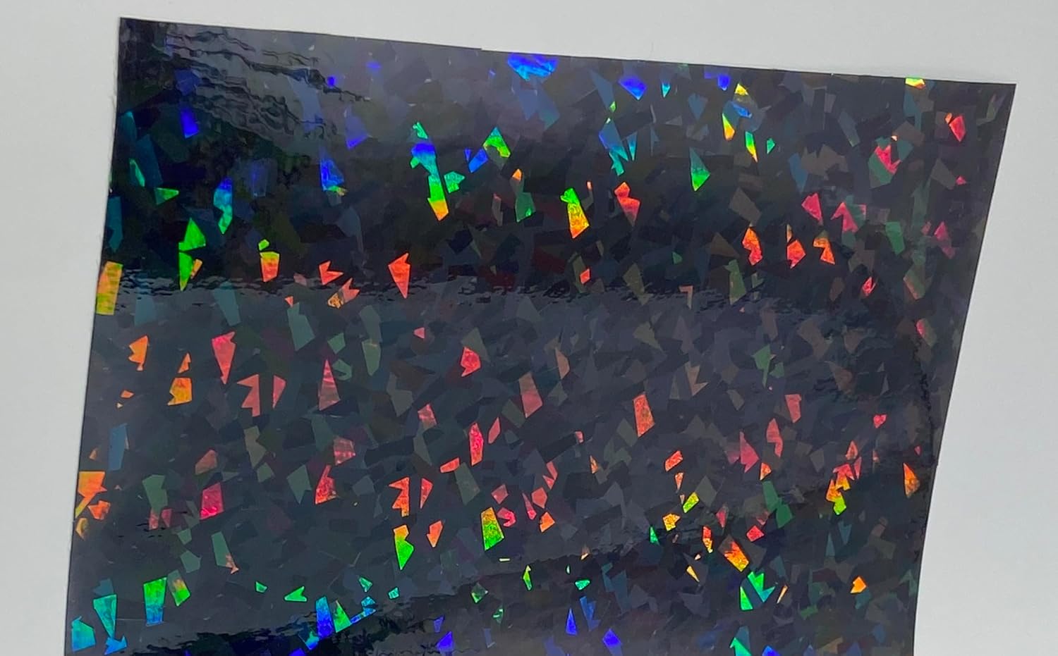 Holographic Crystal Sign Vinyl, HOLOCRYSTAL self-Adhesive Plastic (12 inch x 10 feet, Black)
