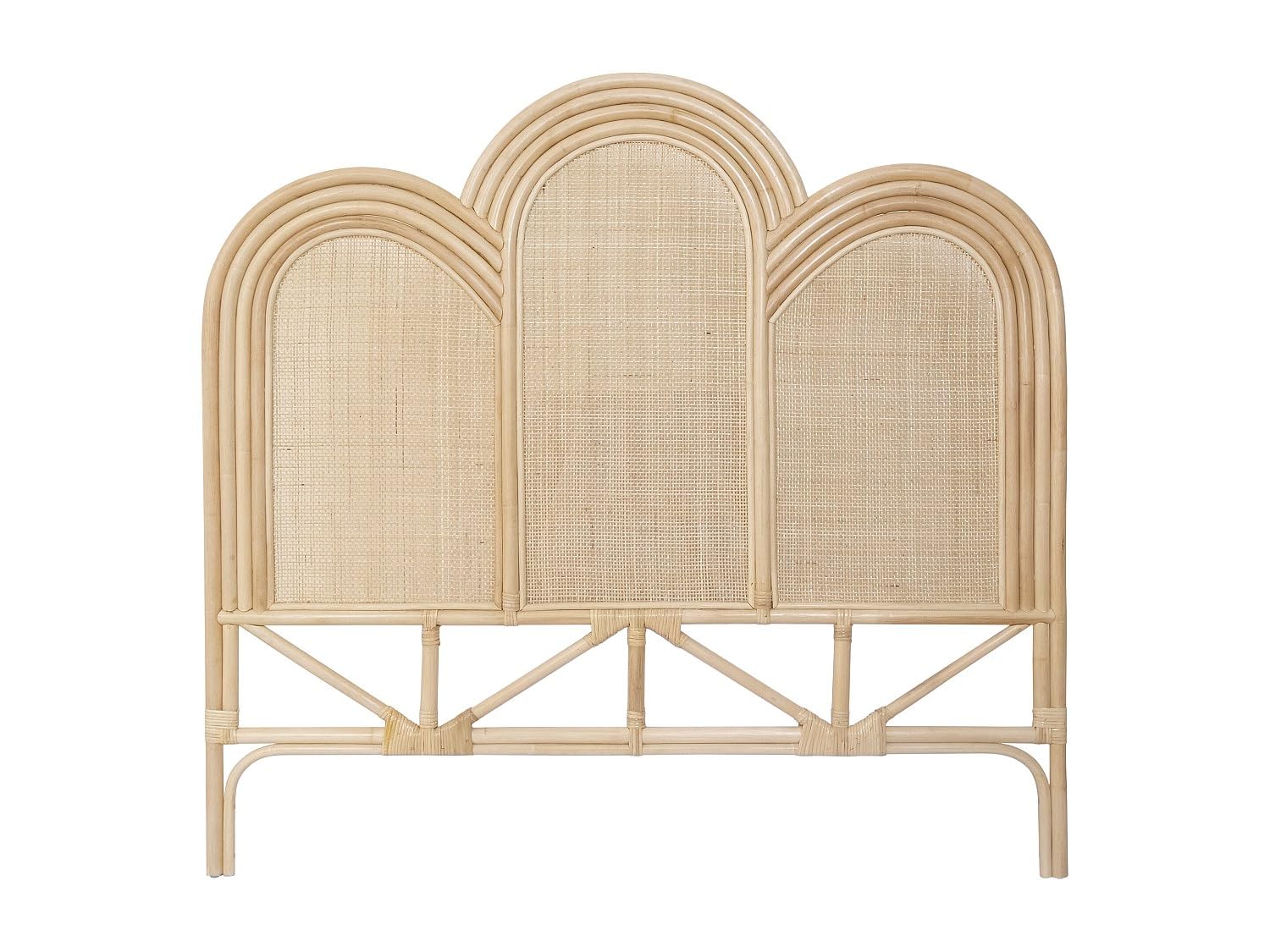 Vente-unique-Cabecero de Cama 140 cm - Ratán - Natural - JAKOBIA