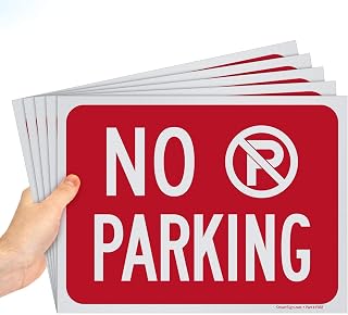 Smartsign “No Parking” Sign | 9" x 12" Polystyrene (Pack of 5), Made in USA