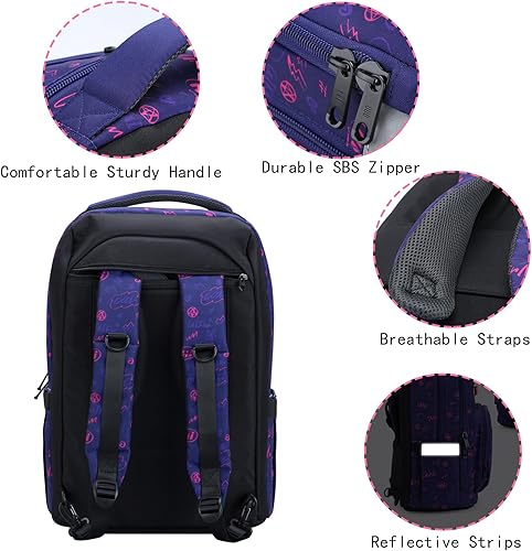 Miniatura 6 de UNIKER Mochila rodante con ruedas extraíbles para negocios, viajes al trabajo, mochila de transporte con ruedas grandes con compartimento para