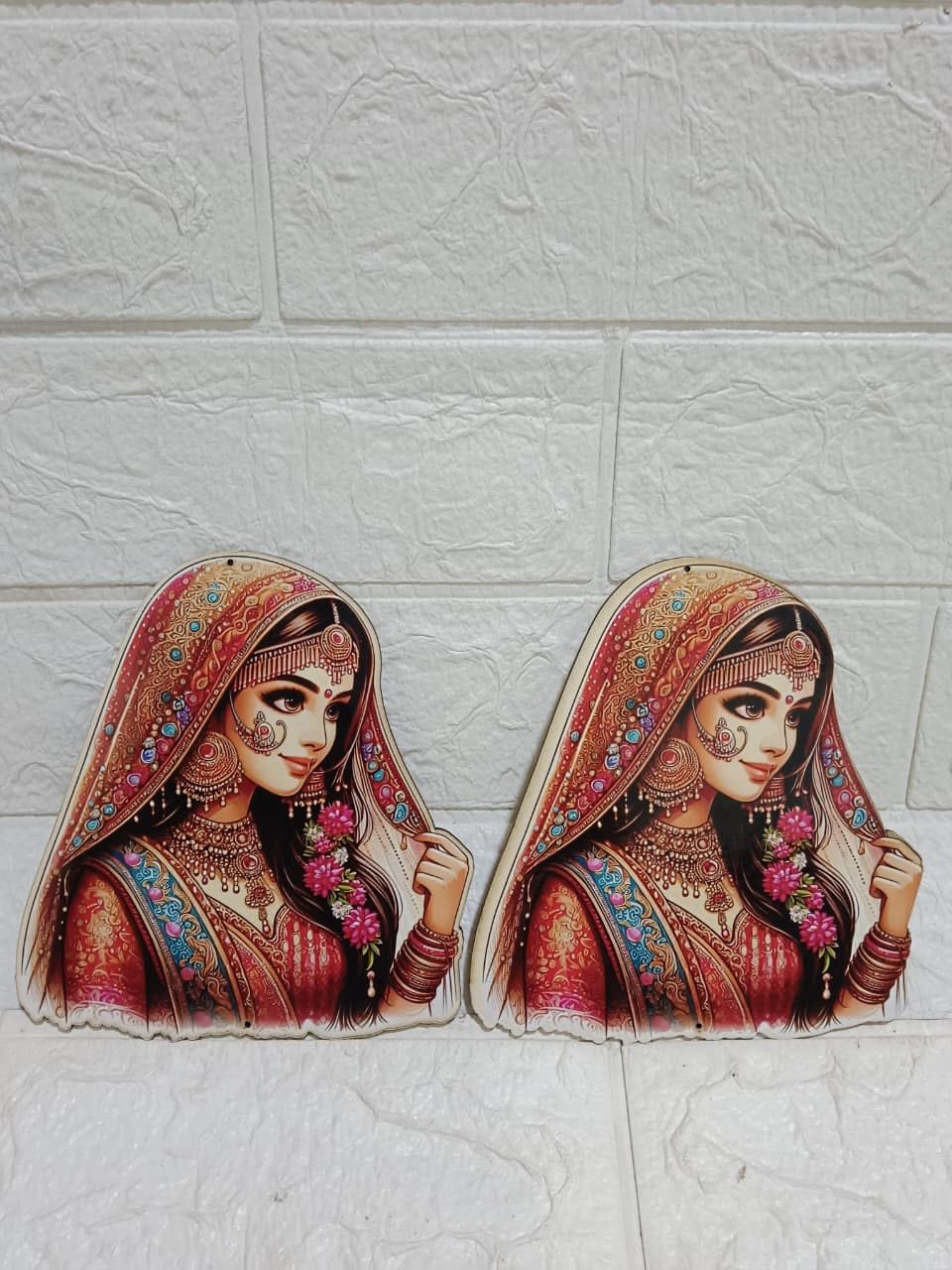Nutts MDF Royal Indian Bride | Acrylic Wall Decor | MDF Bridel Wooden For Decoration, Art & Craft Decor (RM-MDFW38)-image-27