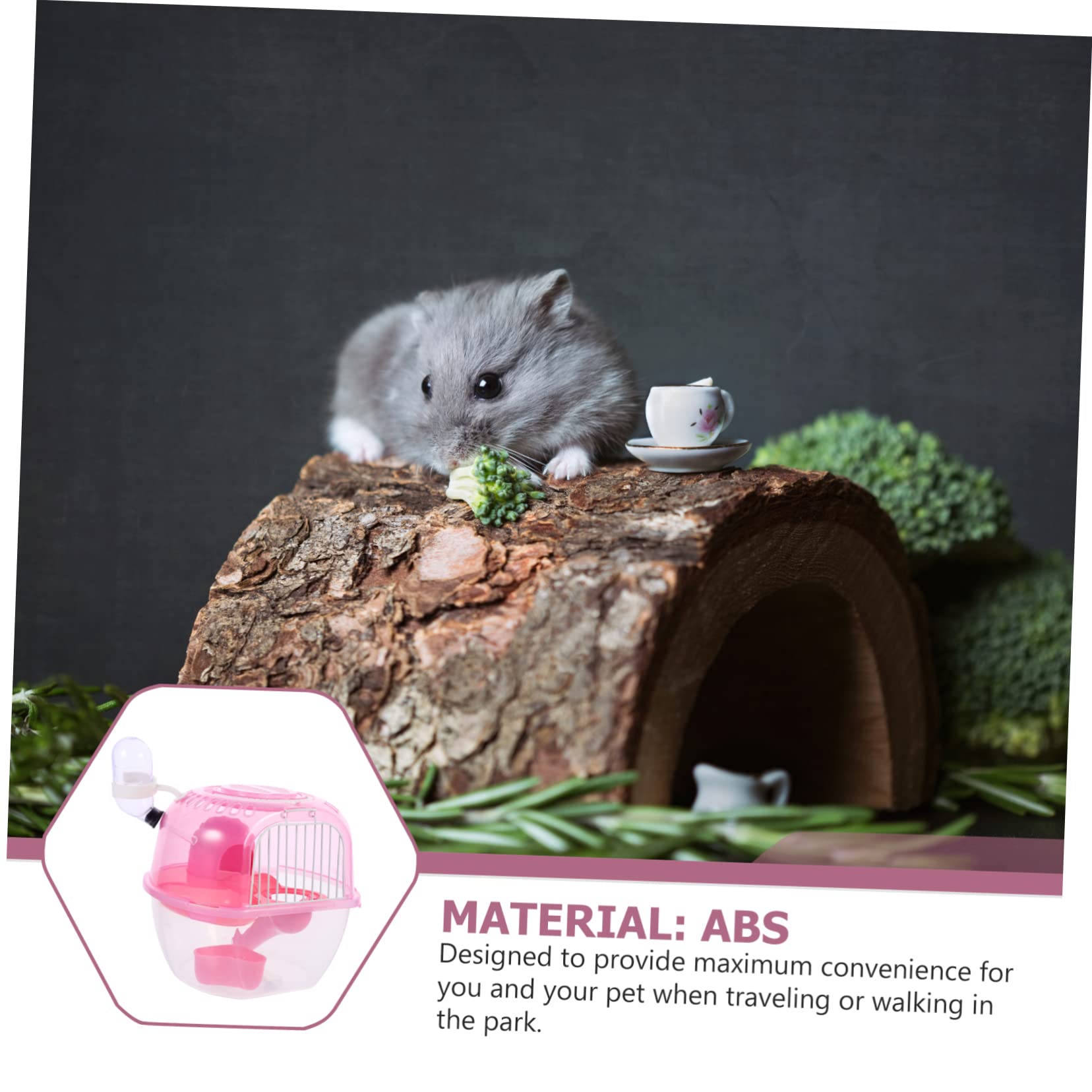 VICASKY 2-Tier Pet Carrier Cage Handle Outdoor Travel for Hamster Rat Guinea Pig Squirrel