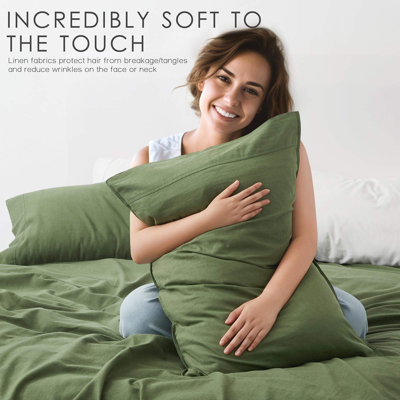 100% lenzuola di lino biologico lenzuola queen size per dormienti caldi